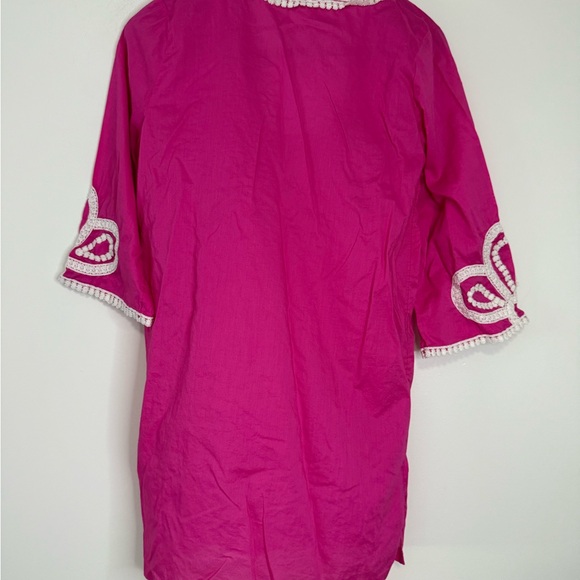 J. Crew Pink and white Embroidered Swim Cover-Up in size small - Picture 6 of 10